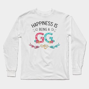 Happiness Is Being A Gg Wildflowers Valentines Mothers Day Long Sleeve T-Shirt